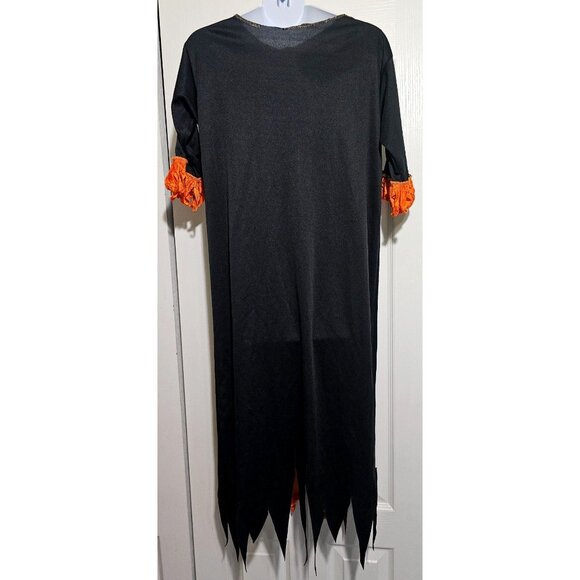 Girls Witch Costume Dress Polka Dot Velvet Hat Halloween Orange Rubie's Vintage - Picture 4 of 7